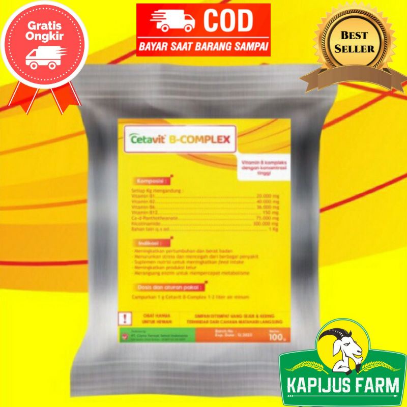 Cetavit B Kompleks Vitamin B Kompleks Untuk Ternak