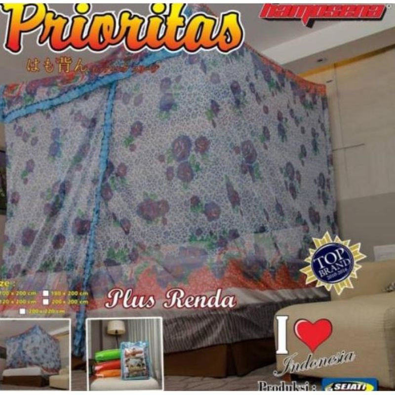 klambu prioritas ori 100% premium/klambu hamosena ukuran 200×200 super jumbo 100% ori kemasan tas/ kelambu kotak motif tebal premium 100% ori