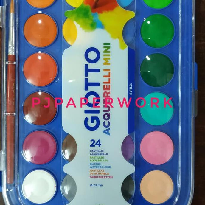 Cat air 24 warna Mini Giotto acquarelli pas untuk anak