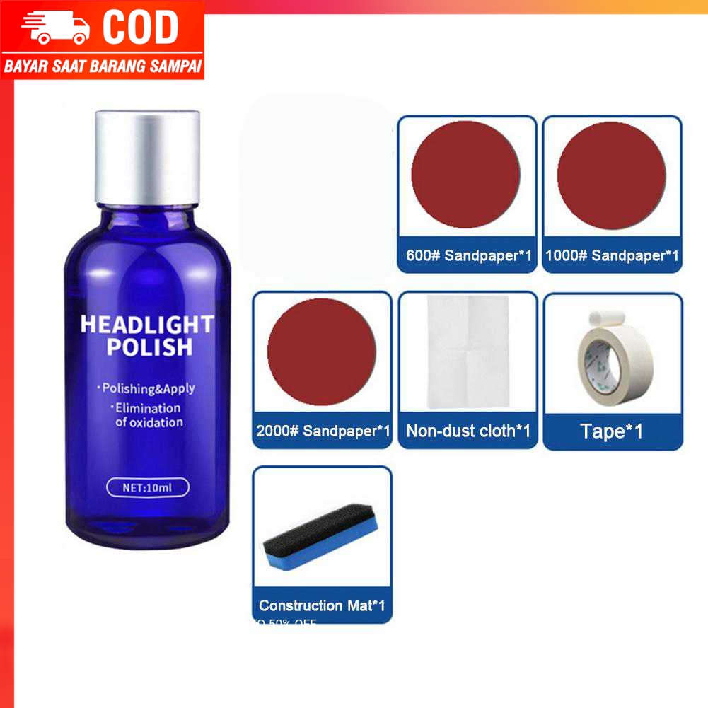 (100% BARANG ORI) Goxfaca Cairan Pemutih Lampu Mobil Headlight Polish 10ml - LE01646