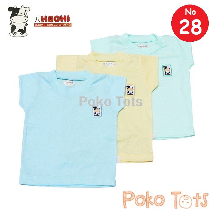 Hachi Kaos Oblong Ukuran 28 Tangan Pendek Bayi dan Anak Warna Polos