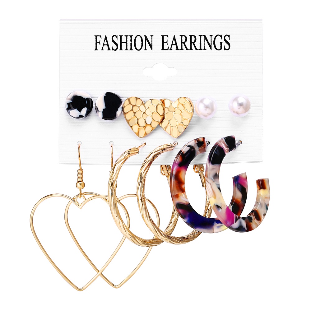 20Types Bohemia Anting Emas Set Anting Korea Fashion Rumbai Retro Geometris Hollow Mutiara Kupu-kupu Wanita Perhiasan Aksesoris-18