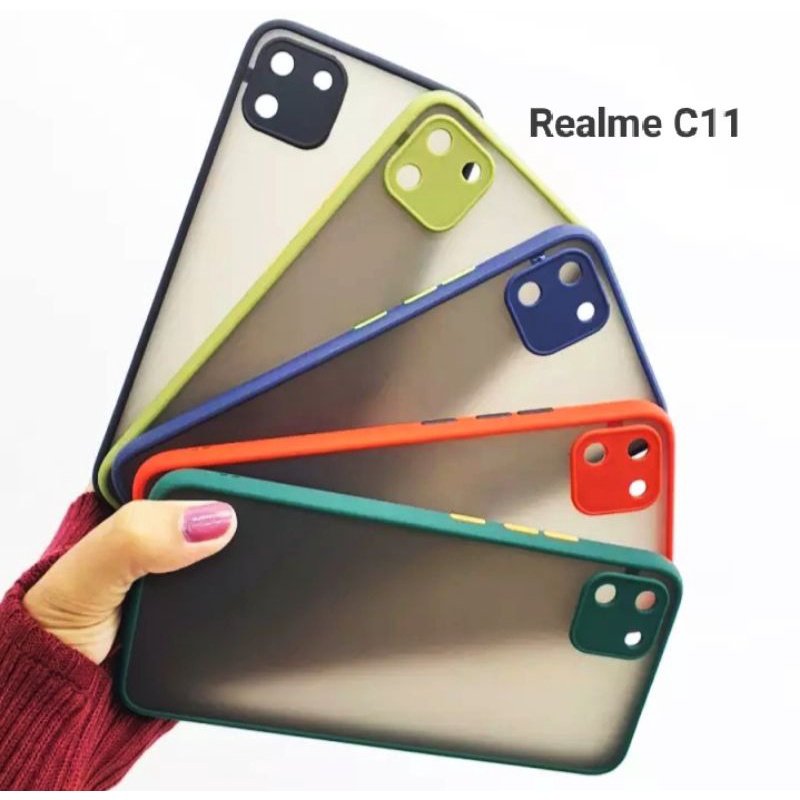 Casing Realme C11/C20/C20A Dove Matte Transparan Slim Fuze Macaron Case C11 C20 C20A