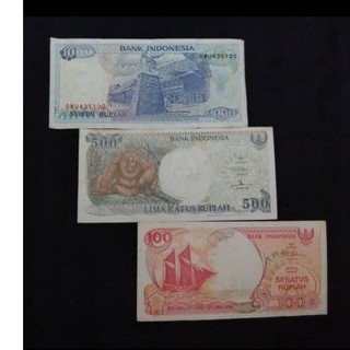 Uang Kertas Indonesia Paket Set Mini  Tahun 90An  Bekas Original