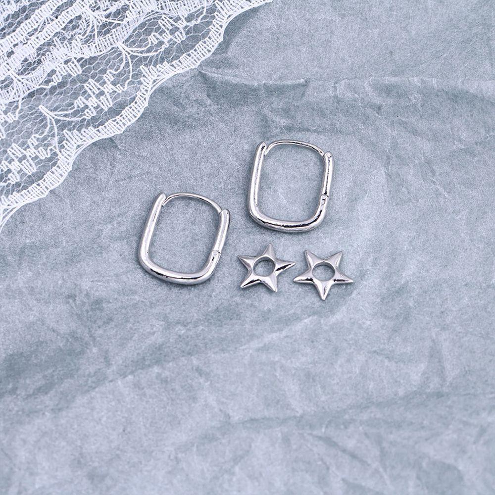 Mxbeauty Wanita Anting Hoop Elegan Geometris Hiphop Bintang Berongga Keluar Pendent Stud Earrings