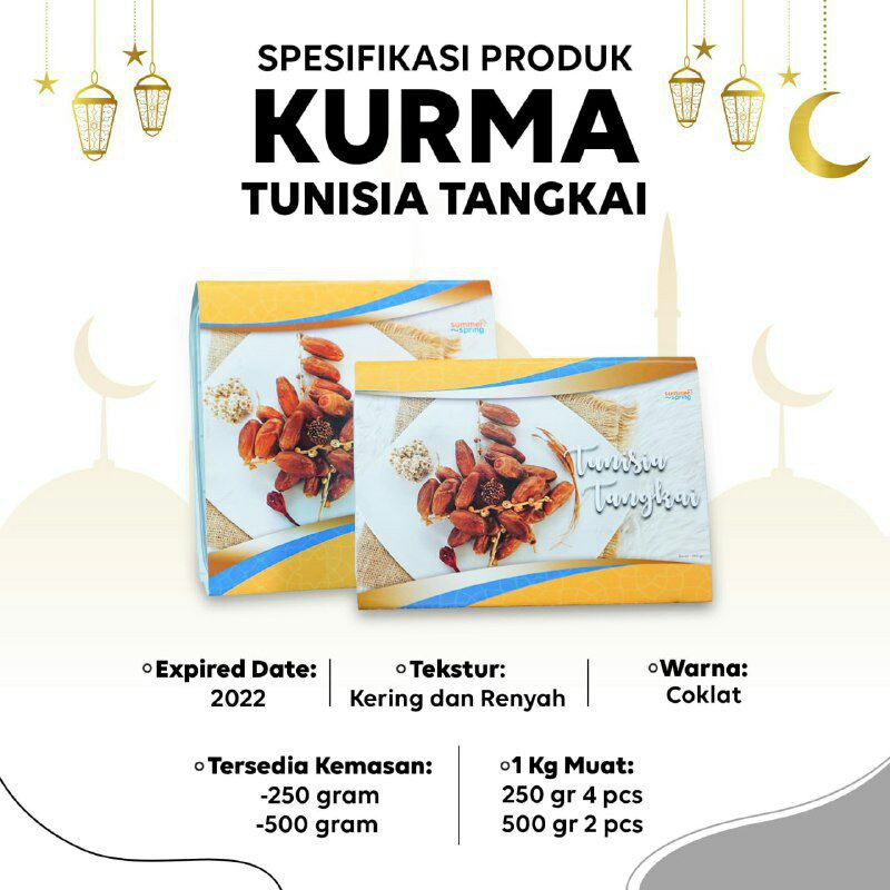 

Kurma Premium Tunisia Tangkai 250 gram & 500 gram