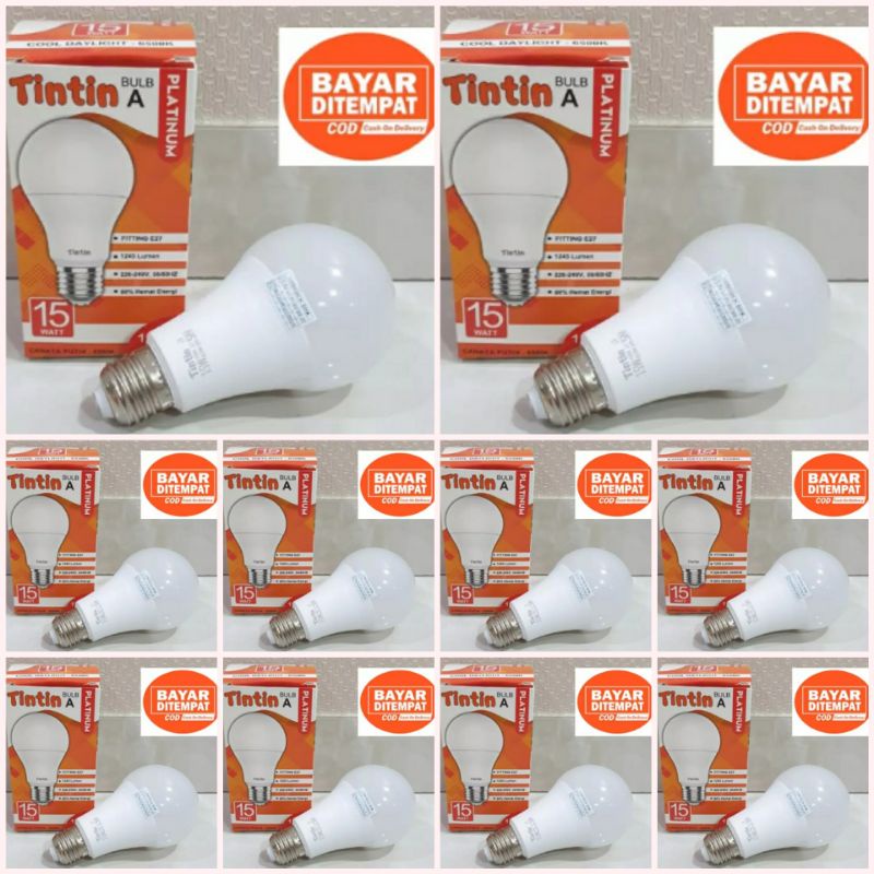 Led Tintin Platinum 15 watt ( Paket Grosir 10 pcs ) Lampu Led bulb/ bulat