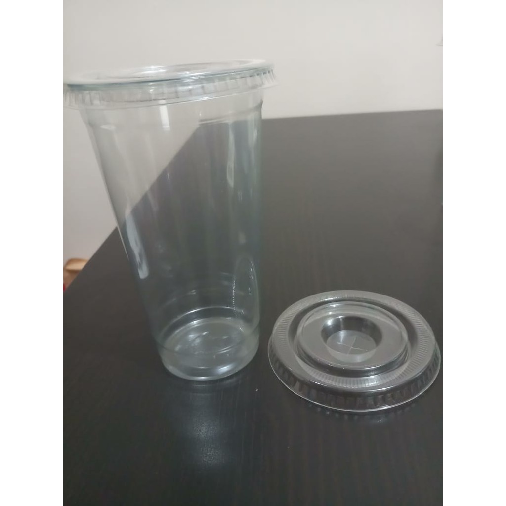 PP Cup 22oz Merek Polycup + Tutup Flat