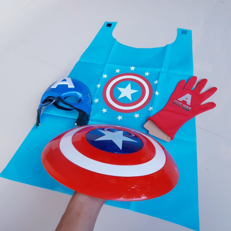 Mainan Set Tameng Topeng Capt America - Kostum Cosplay Avengers Anak