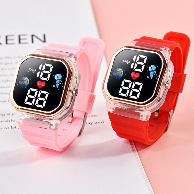 ✅COD Jam Tangan Wanita Rubber Digital Trendy Dial Kotak Korean Fashion