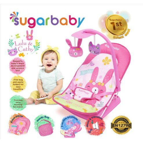 INFANT SEAT SUGARBABY FOLD UP Bouncer Bayi Sugar Baby Infant Seat with Toy rossie Rabbit BABY BATHER INFANT SEAT SPACEBABY ZX2109 Baby Fold Up Infant Rocker Spacebaby infant seat proyektor ZX-2109 / tempat duduk bayi SPACE BABY INFANT SEAT MUSIC & SHOOTE-SUGARBABY PINK
