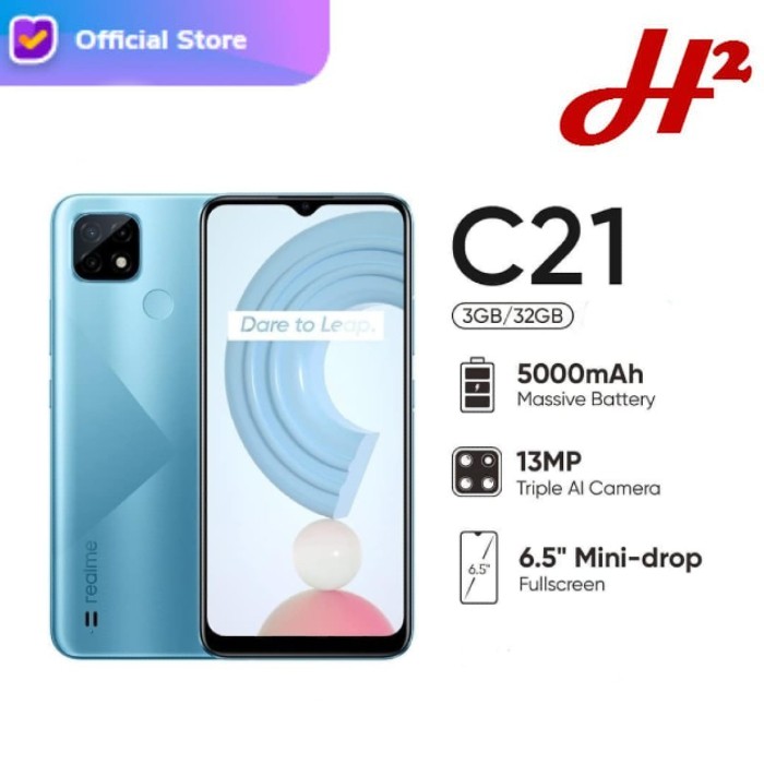 Realme C21 3/32 - RAM 3GB / ROM 32GB - Garansi Resmi - Cross Blue murah