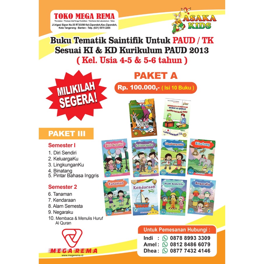 Buku Tematik Paud&Tk Paket 3 . A Tahun 2022
