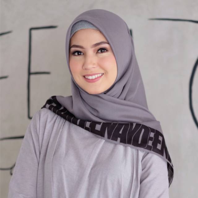 Plain Border Grey Voal Printed Scarf Deenay