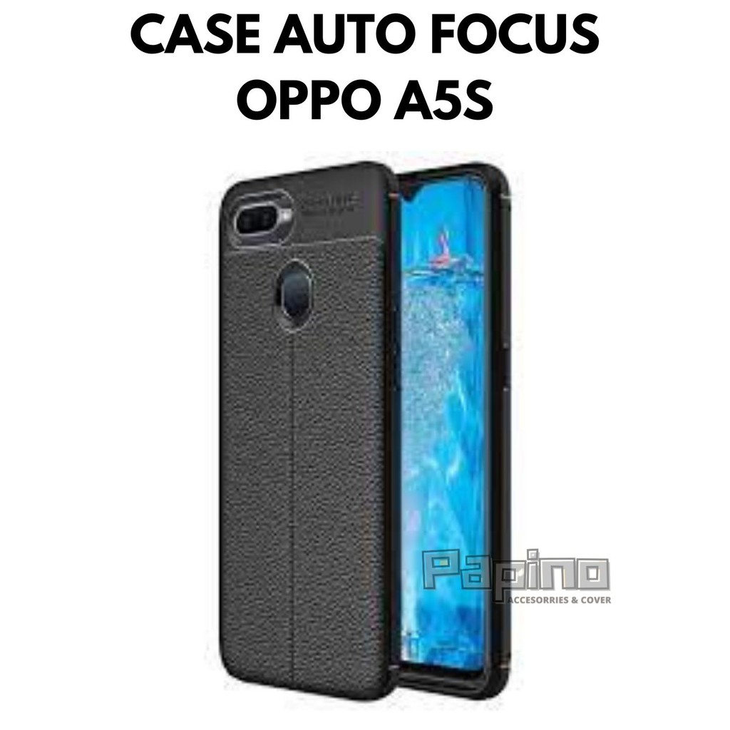 CASE OPPO A5S- SLIM LEATHER CASE AUTOFOCUS OPPO A5S HITAM CASE AUTO FOCUS OPPO A5S SOFT CASING