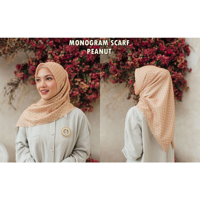 monogram scarf wearing klamby preloved