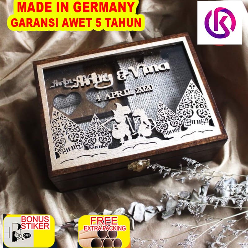 

Terlaris Ring Box + Sekat 20x15 Indonesia series / Kotak Cincin / Kotak Kayu