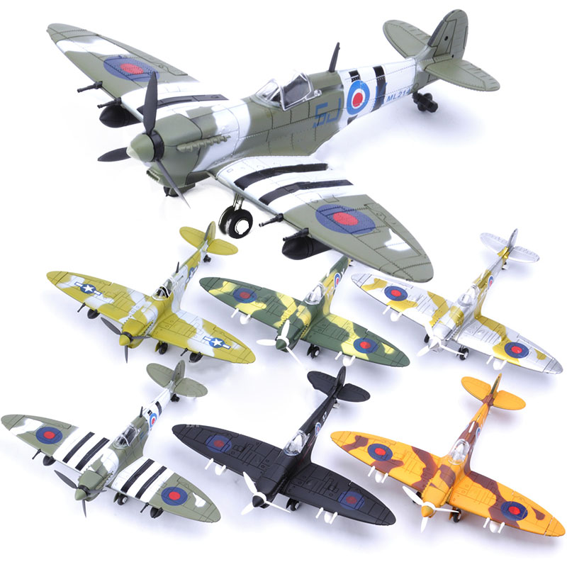 Mainan Rakitan Balok Bangunan Pesawat Tempur 4d Diy 1: 48 WW2 UK Spitfire Fighter