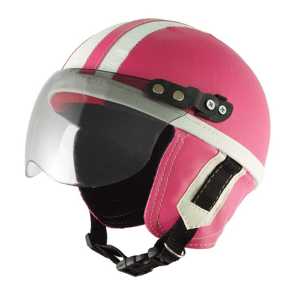 Helm Anak Untuk Usia 1-4 Tahun Polos Garis - Pink Putih