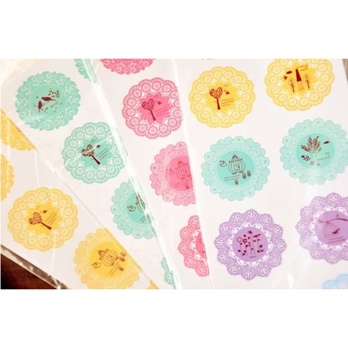 Round Lace Sticker (1sheet=10pcs)