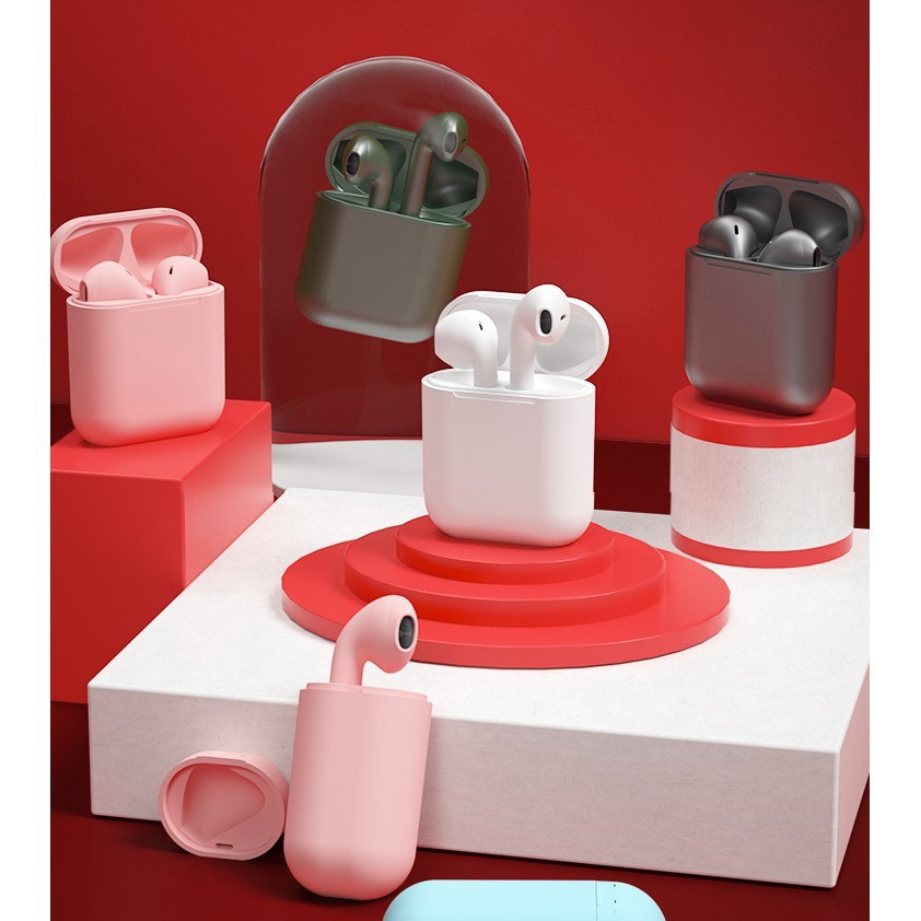 Headset Bluetooth Murah Inpods i12 TWS Macaron Headset Earphone Wireless Stereo Bluetooth Touch