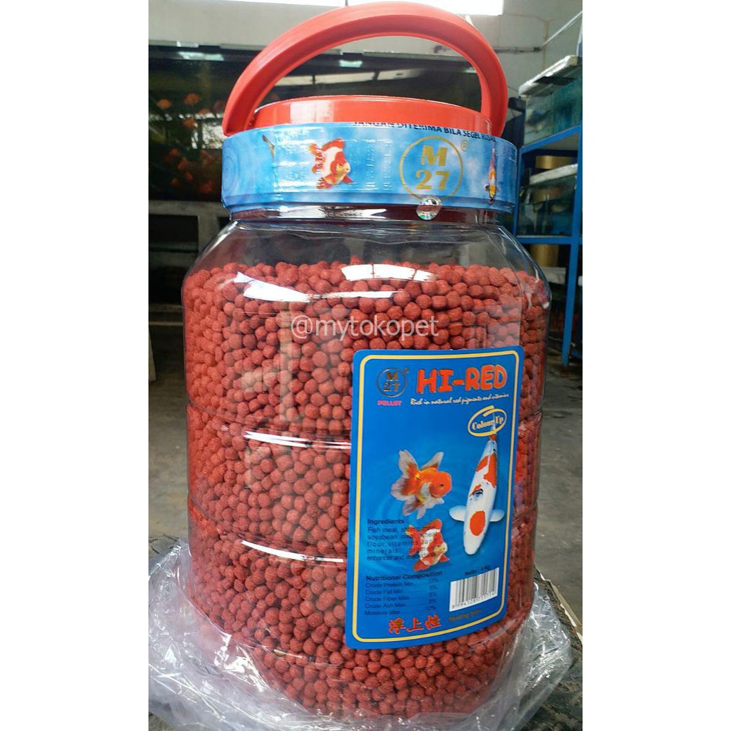 HI RED Pelet Ikan Hias 4KG kemasan Toples