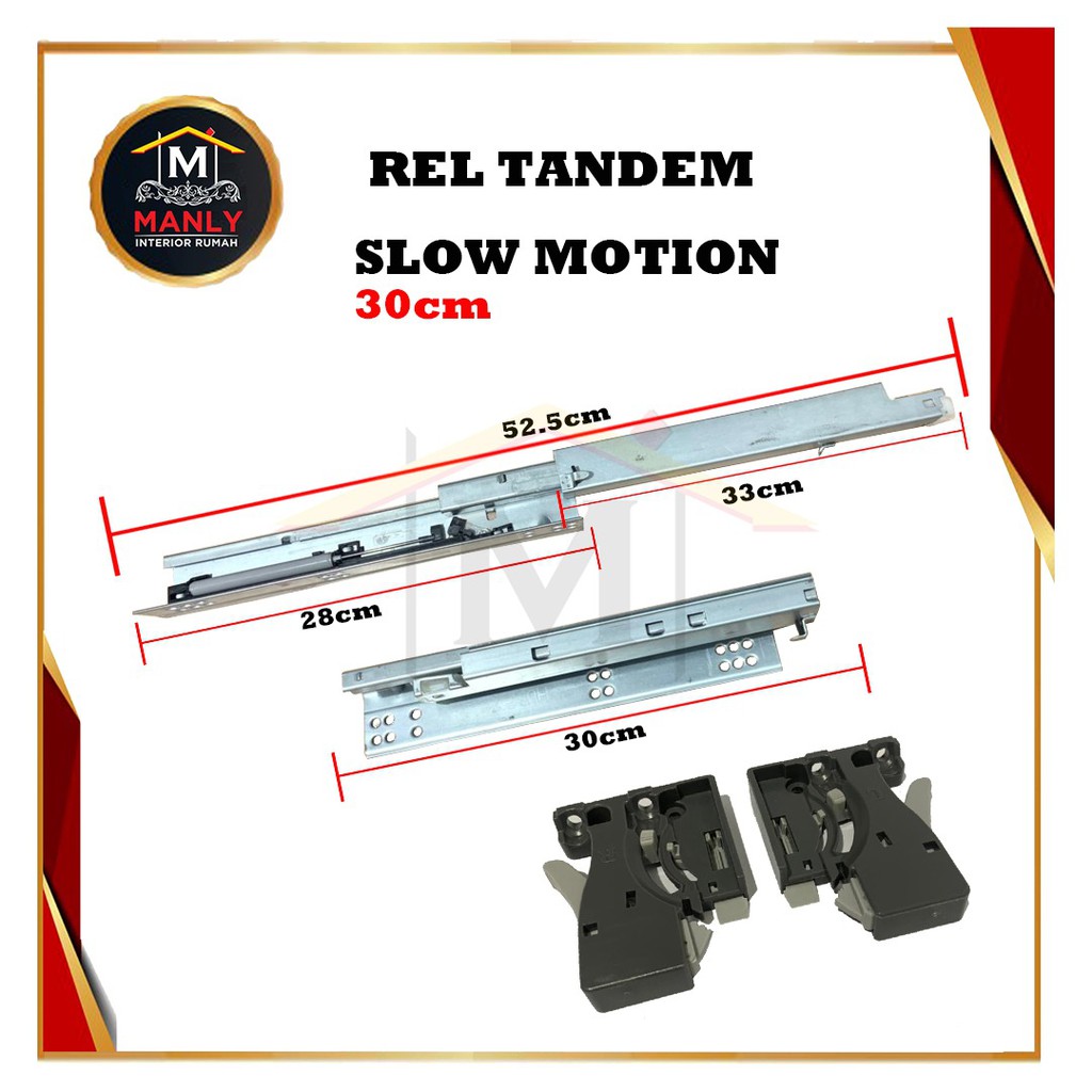 Rel Laci Tandem 30 cm Slow Motion Double Extention (2x Tarikan) isi 1 Set