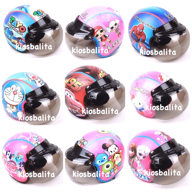 FREE BUBBLE WRAP!!  HELM BOGO ANAK MOTIF PRINTING  / HELM MURAH BOGO / HELM KARAKTER HIGH QUALITY