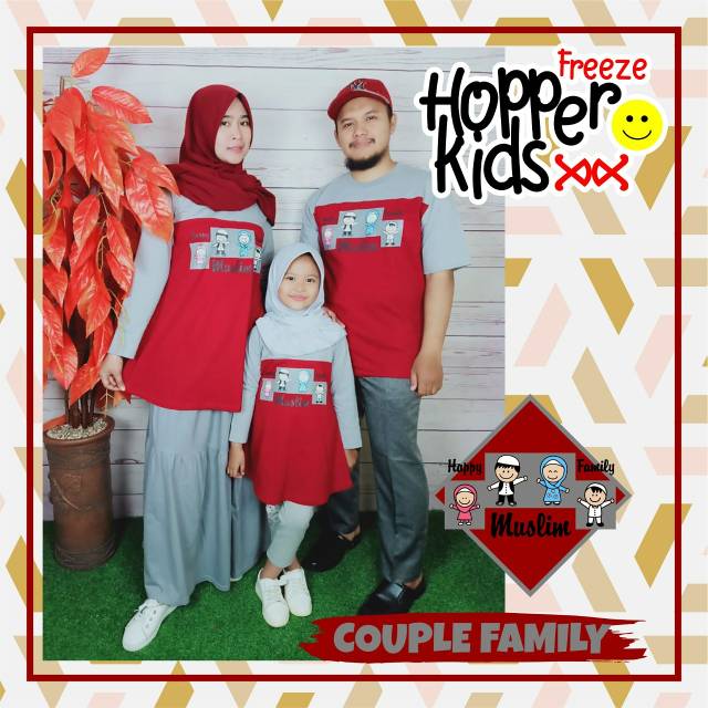 TERMURAH Kaos Couple keluarga Muslim *HAPPY FAMILY*