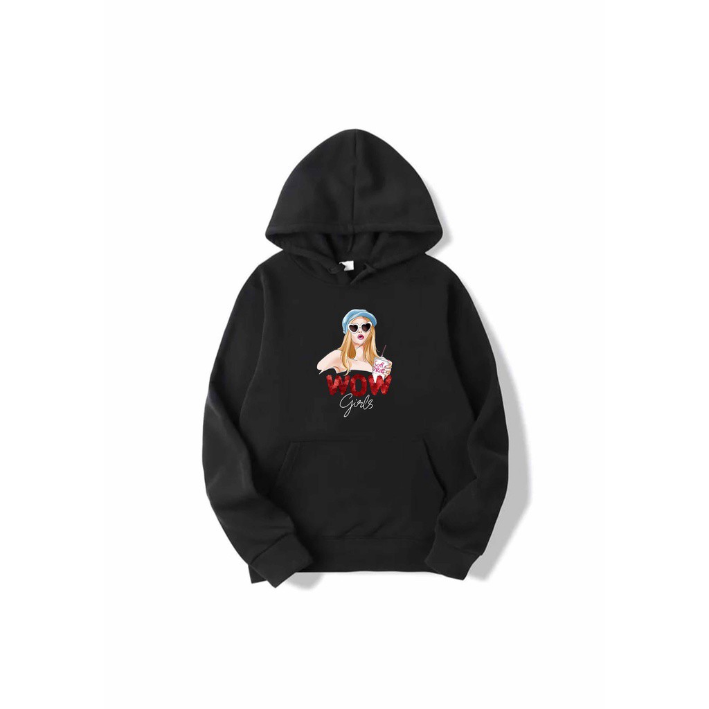 Hoodie Sweater Wow Girls Sweater Wanita Oversize M - XXL