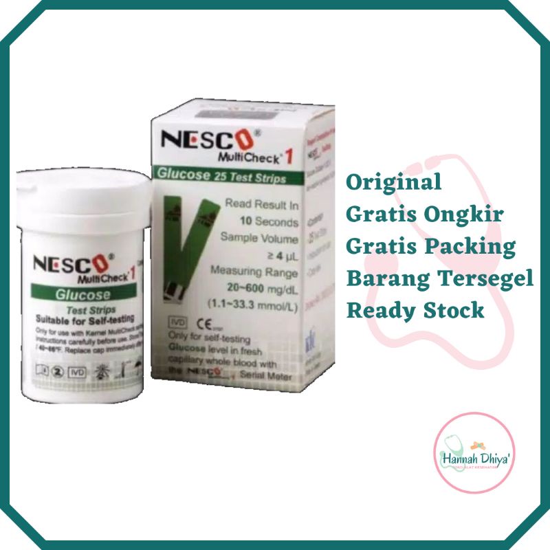 REFILL STRIP TES GULA DARAH NESCO ISI ULANG STIK GD GDS STICK GLUCOSE TEST ISI 25 STRIPS