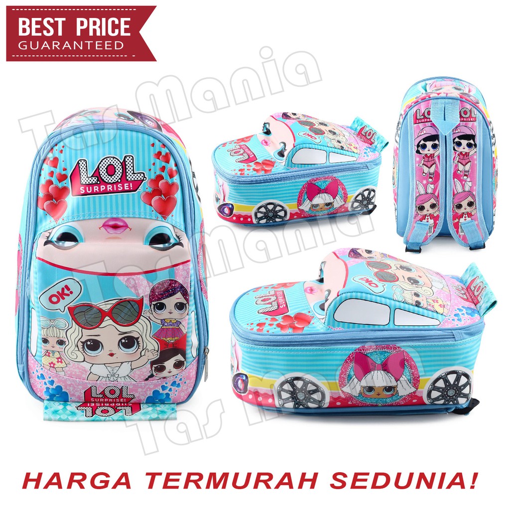 PTS -Tas Anak Perempuan Karakter - Bentuk Mobil - Ransel Sekolah Anak TK On The Road GIRLS .PT