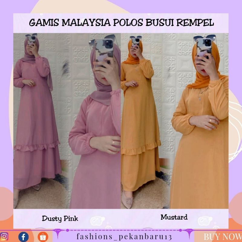 GAMIS MALAYSIA POLOS BUSUI REMPEL