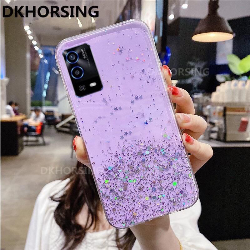 Oppo A55 4G Casing Soft Case Tpu Bahan Premium Glitter Glossy