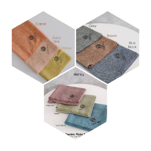 Deenay denim plain - hijab voal printed scarf by deenay,scarve