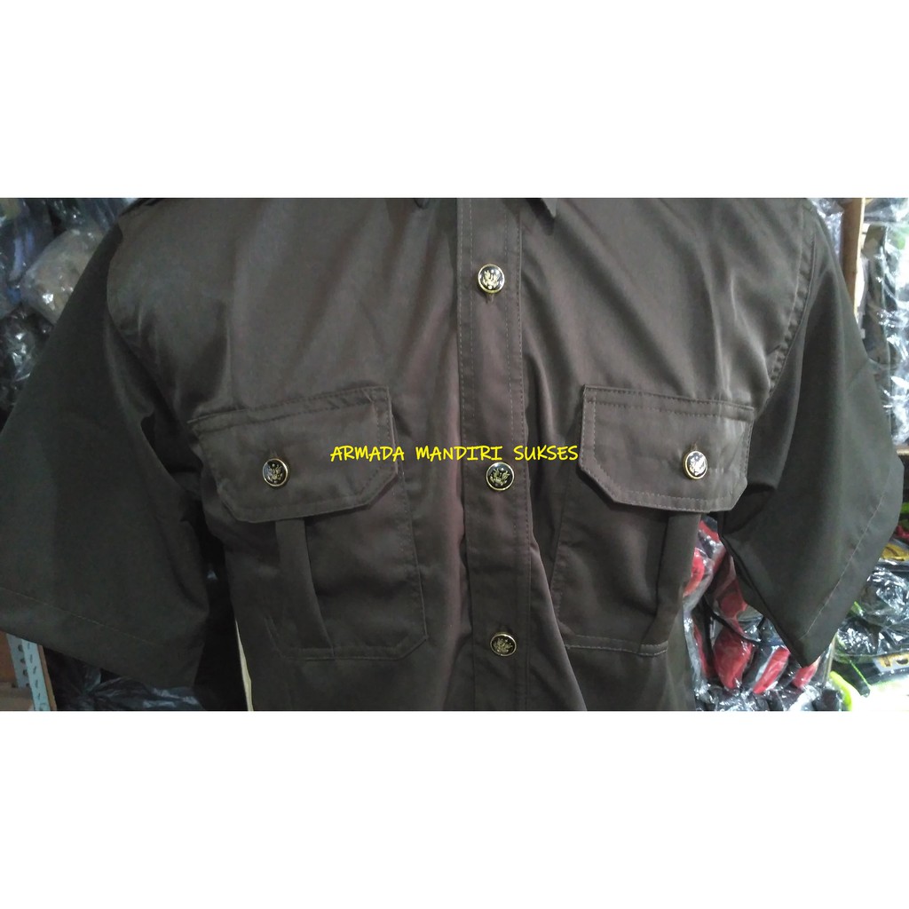 Seragam Safari Security Coklat - Safari Tangan Pendek Coklat