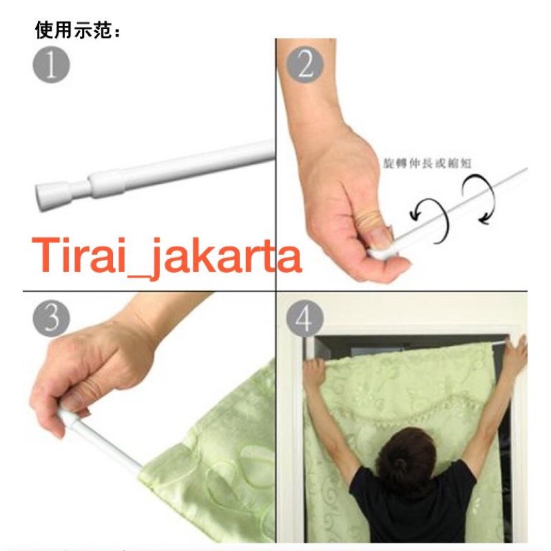 TIANG FLEKSIBEL GORDEN TANPA PAKU /40-70cm/ TIANG JENDELA/ TIANG TIRAI KAMAR MANDI/ tiang pintu/tongkat horden/ tongkat gorden/ tongkat kolong dapur/ tongkat fleksibel/ tongkat tirai/ tongkat ajaib/ pipa ajaib/ tiang tirai/ tongkat pipa