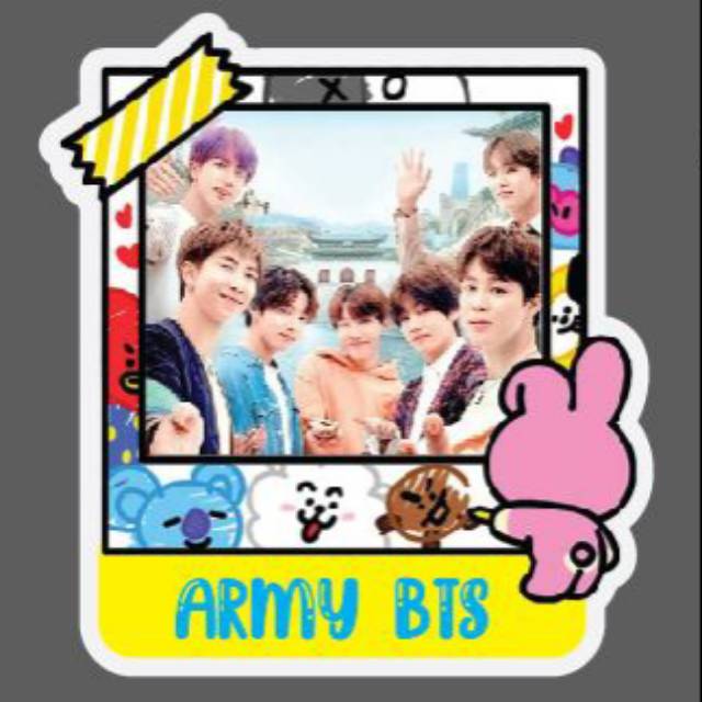 

Stiker label nama waterproof BTS