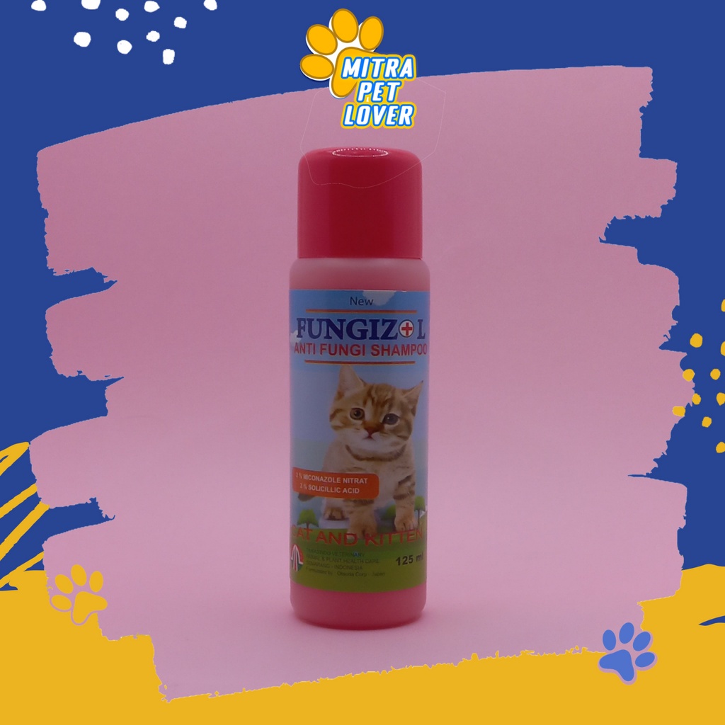 SHAMPO ANTI JAMUR KUCING - FUNGIZOL SHAMPOO CAT 125 ML - WANGI HARUM AMAN UNTUK CAT,  MENGHALUSKAN MELEMBUTKAN BULU - SAMPO GATAL - MURAH GARANSI KUALITAS ASLI ORIGINAL PET ANIMAL HEALTHCARE VETERINARY TAMASINDO OBAT VITAMIN HEWAN PELIHARAAN MITRAPETLOVER