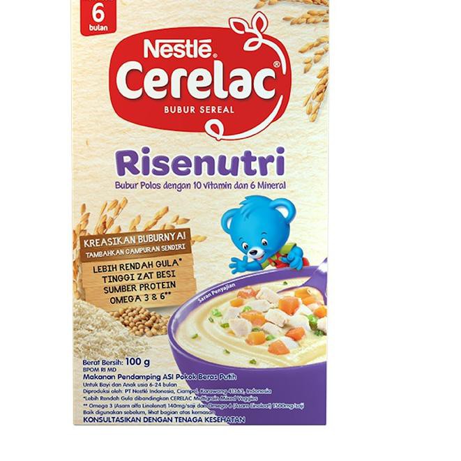 NEW#f-17 Nestle Cerelac RiseNutri Bubur Bayi Instant Usia 6-24 bulan box 100g [2 Pcs],.,.