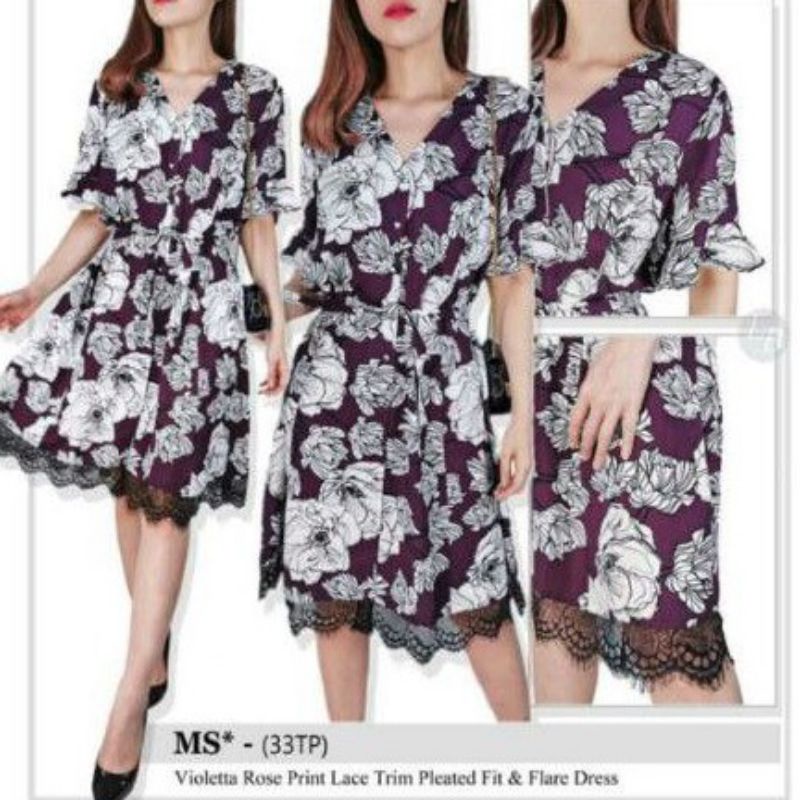 Dress MSK Violetta  Floral Ross Lase Dr Original Branded