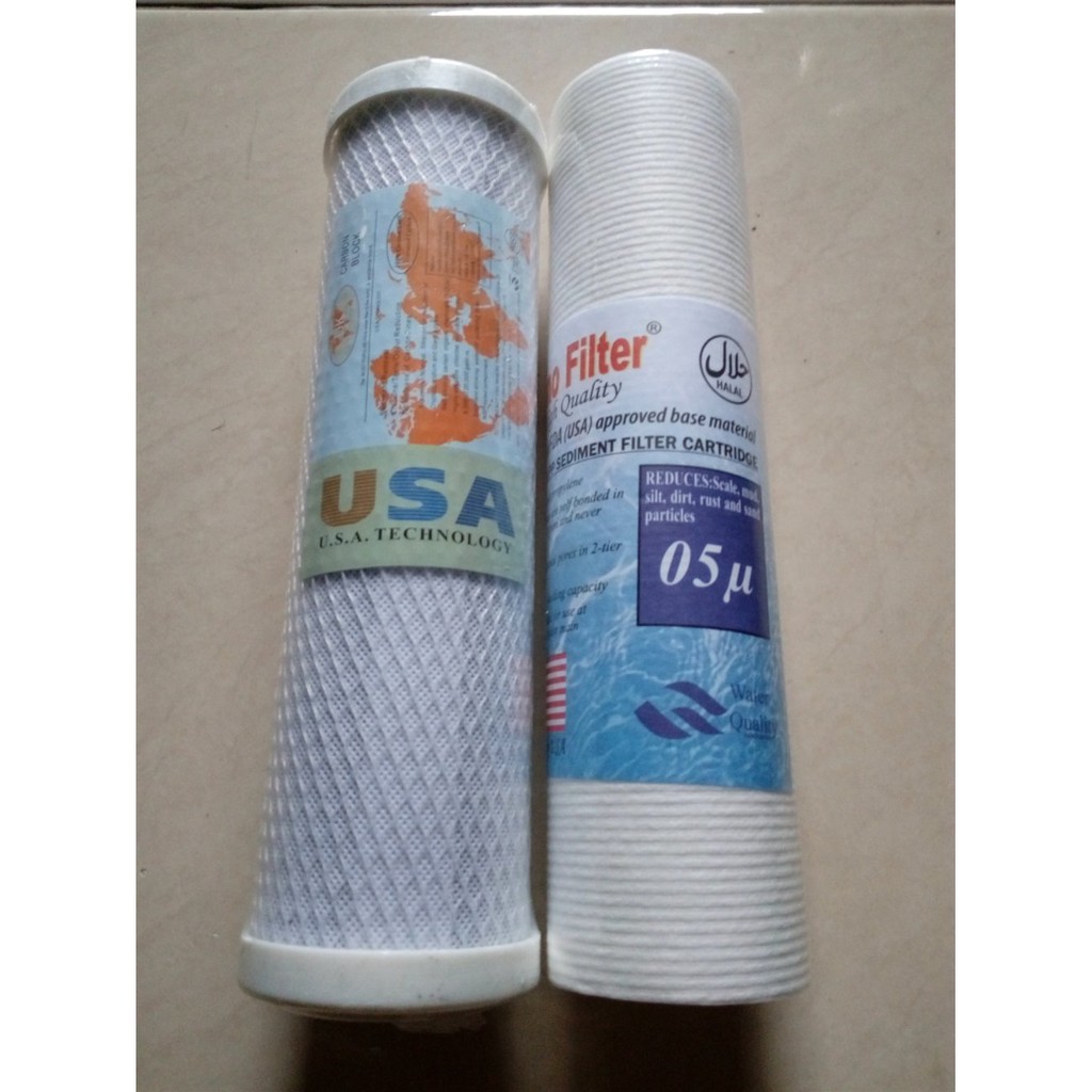 Dijual Paket Isi Filter Air 2 Tahap (Nano+CTO) terbaik