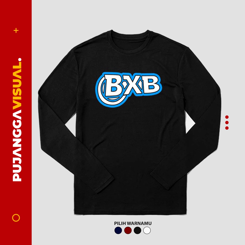 Kaos BXB 02 Bento X Bensu Betrand Peto Putra Onsu Ruben Baju Distro Dewasa -Lengan Panjang BxB Biru-