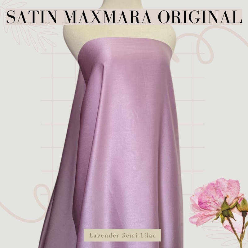 Kain Bahan Satin Saten Silk Lux Maxmara Premium Meteran Mewah Warna Lavender Lilac