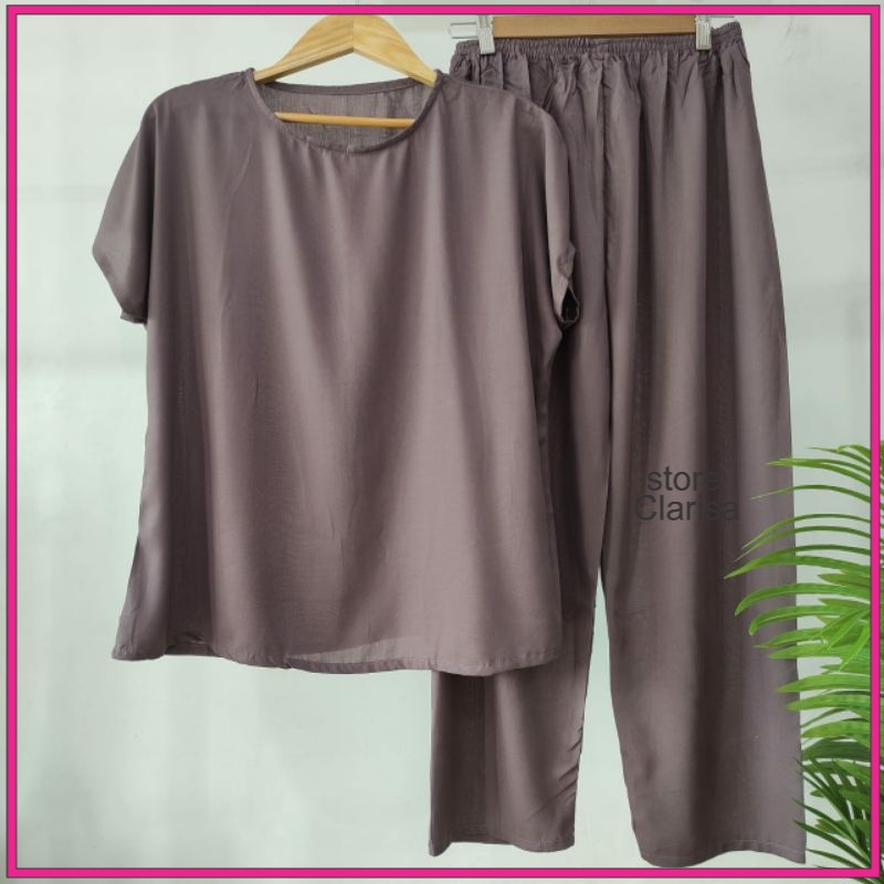 babydoll POLOS rayon POLOS piyama rayon CELANA PANJANG LENGAN PENDEK BAHAN RAYON babbydoll SET RAYON