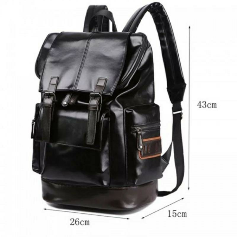 NEW Tas Punggung Pria Bahan Kulit / Tas Ransel Fashion Kekinian Kualitas Premium