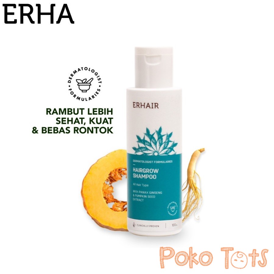 ERHAIR DF Hairgrow Shampoo 100ml Shampo Untuk Mengurangi Rambut Rontok ERHA WHS