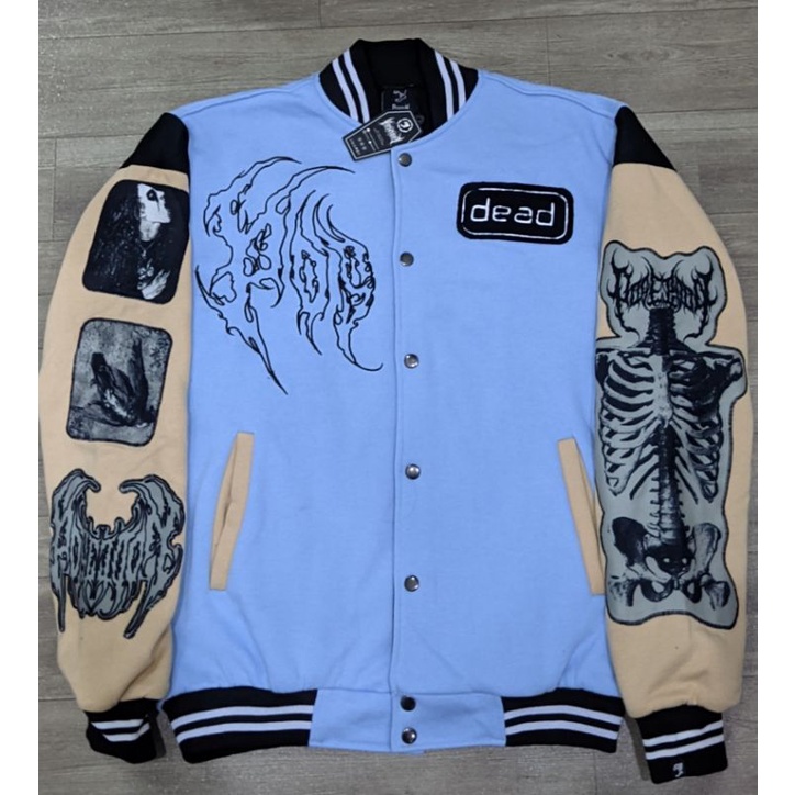 VARSITY JAKET CURSED POSEIDON REPRISAL BLUE JAKET TULANG
