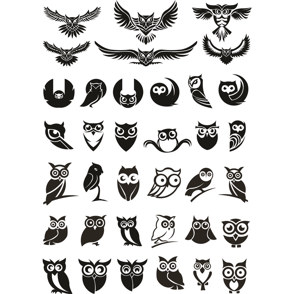 OWL Silhouette Vector Set - Coreldraw