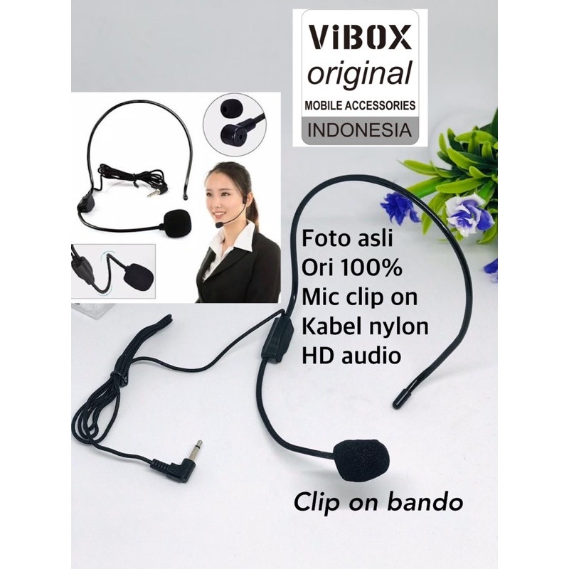 PROMO MIC CLIP ON BANDO ORIGINAL VIBOX KABEL NYLON SUARA AUDIO HD CLEAR BUAT VLOGGER